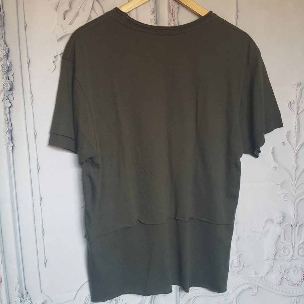 Feathers Green Layered Short Sleeve Shirt - Picture 4 of 4